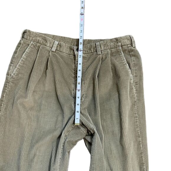 Haggar Beige Corduroy Belt Loops Back Pockets VTG Preppy Academia Pants Sz 36X30 - Picture 7 of 12